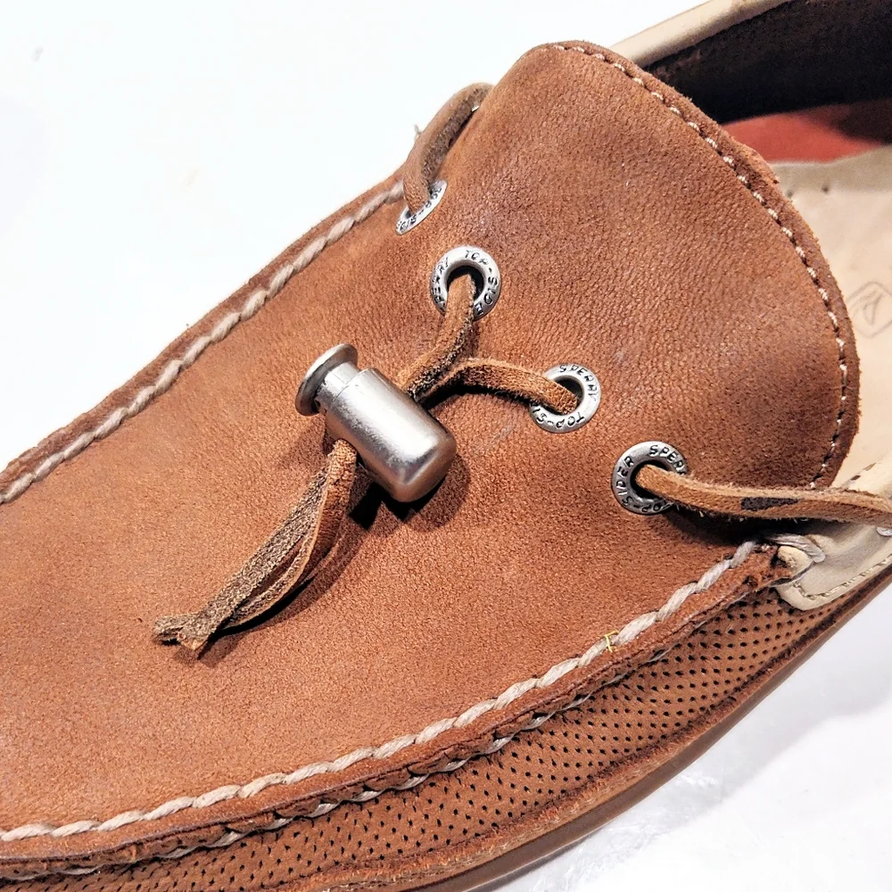Sperry Top-Sider Boat Shoes Men’s 10M Casual Slip On Loafer Toggle Tie Leather